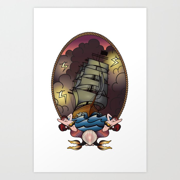 Mermaid Voyage Art Print