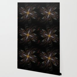 Organic Flower Star Dark Abstract Artwork  Wallpaper