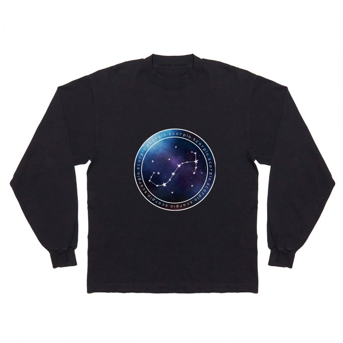 Scorpio Zodiac | Nebula Circles Long Sleeve T Shirt