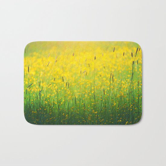 Field green yellow Bath Mat
