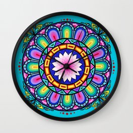 Stained Glass Window Mandala Wall Clock