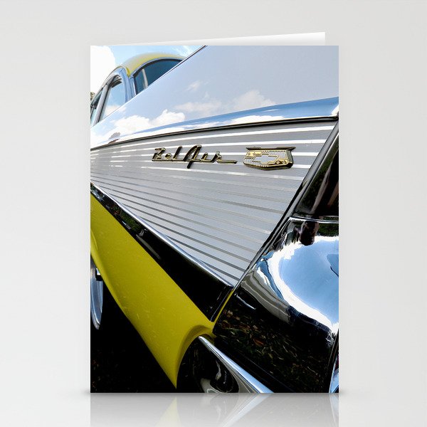 Yellow Classic American Muscle Car Belair  Stationery Cards