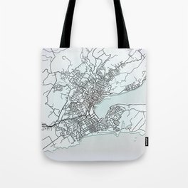Dunedin, New Zealand, White, City, Map Tote Bag