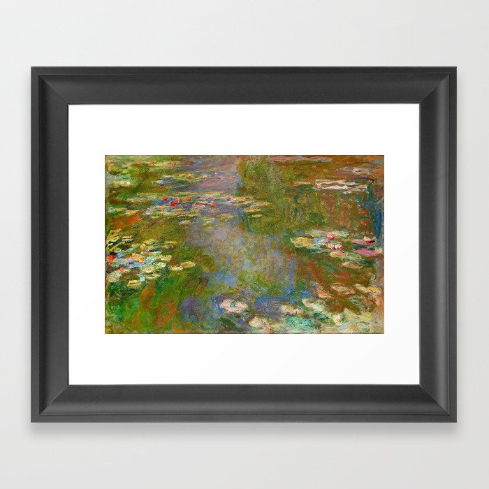 1918 Waterlily oil on canvas. Claude Monet.   Framed Art Print