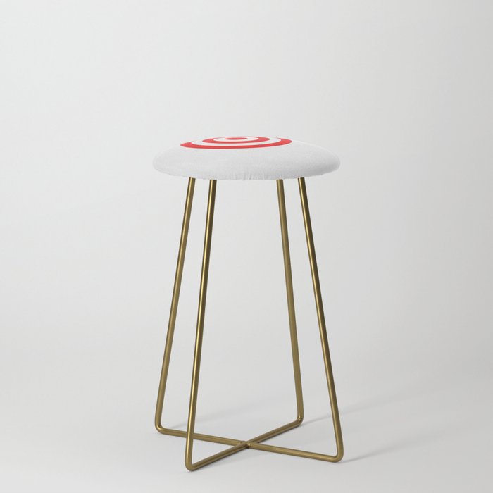 Bullseye Target Red White Shooting Rings Counter Stool by Phoxy