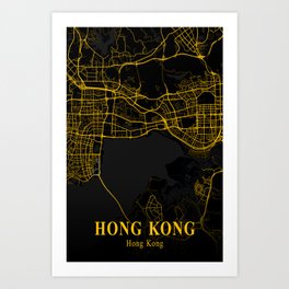 Hong Kong China City Map | Gold Chinese City Street Map | Asian Cities Maps Art Print | Kong, Graphicdesign, Asian, Hongkong, City, Hongkongmap, Hongkongart, Hongkongcitymap, Cities, China 
