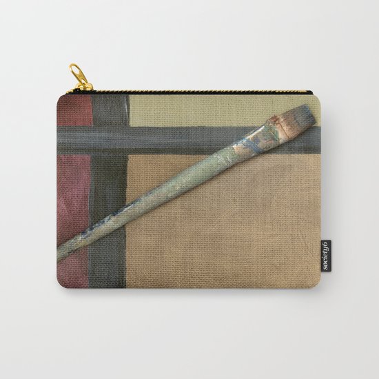 Artist Brush On Abstract Copper Canvas Artwork - Vintage - Modern Art - Painter Carry-All Pouch
