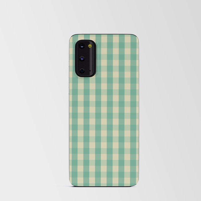 Cute Boho Blue Gingham Cottage Pattern Android Card Case