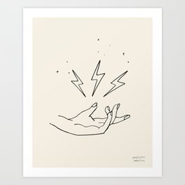 Hand Lightning Power Art Print Art Print