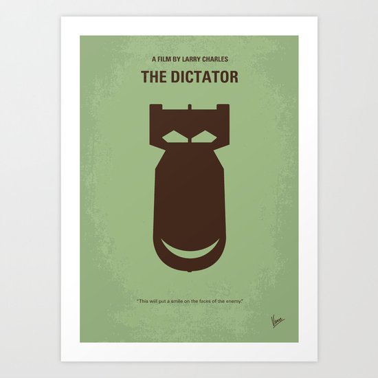 No212 My The Dictator minimal movie poster Art Print