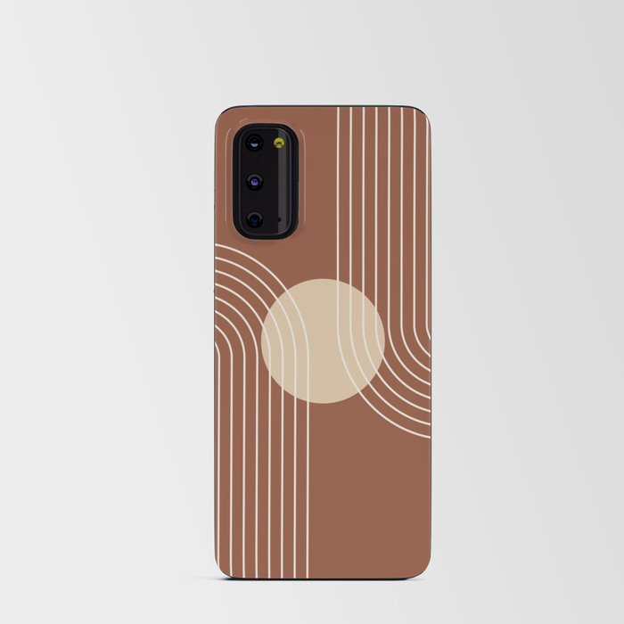 Geometric Lines in Terracotta Beige 2 (Rainbow Abstraction) Android Card Case