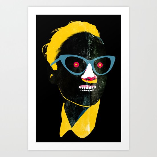Smile in black Art Print