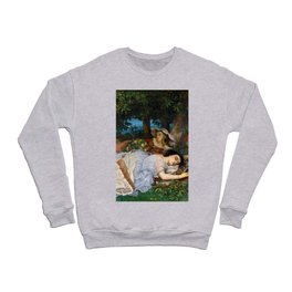 Gustave Courbet "Young Ladies on the Bank of the Seine" Crewneck Sweatshirt