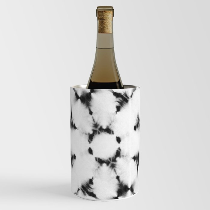 Black and white spots shibori tie dye Wine Chiller