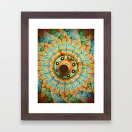 Rainbow Painted Cart Wheel Mandala Framed Art Print