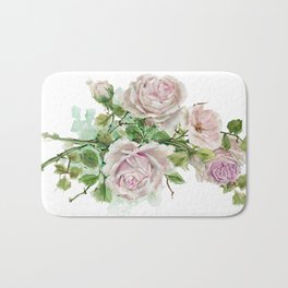 Blush Pink Rose Spray Bouquet Watercolor   Bath Mat | Pattern, Painting, Roses, Shabbychic, Bouquet, Summer, Pinkroses, Romantic, Homedecor, Watercolor 