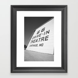 Route 66 - Drive-In Theatre 2010 BW Framed Art Print
