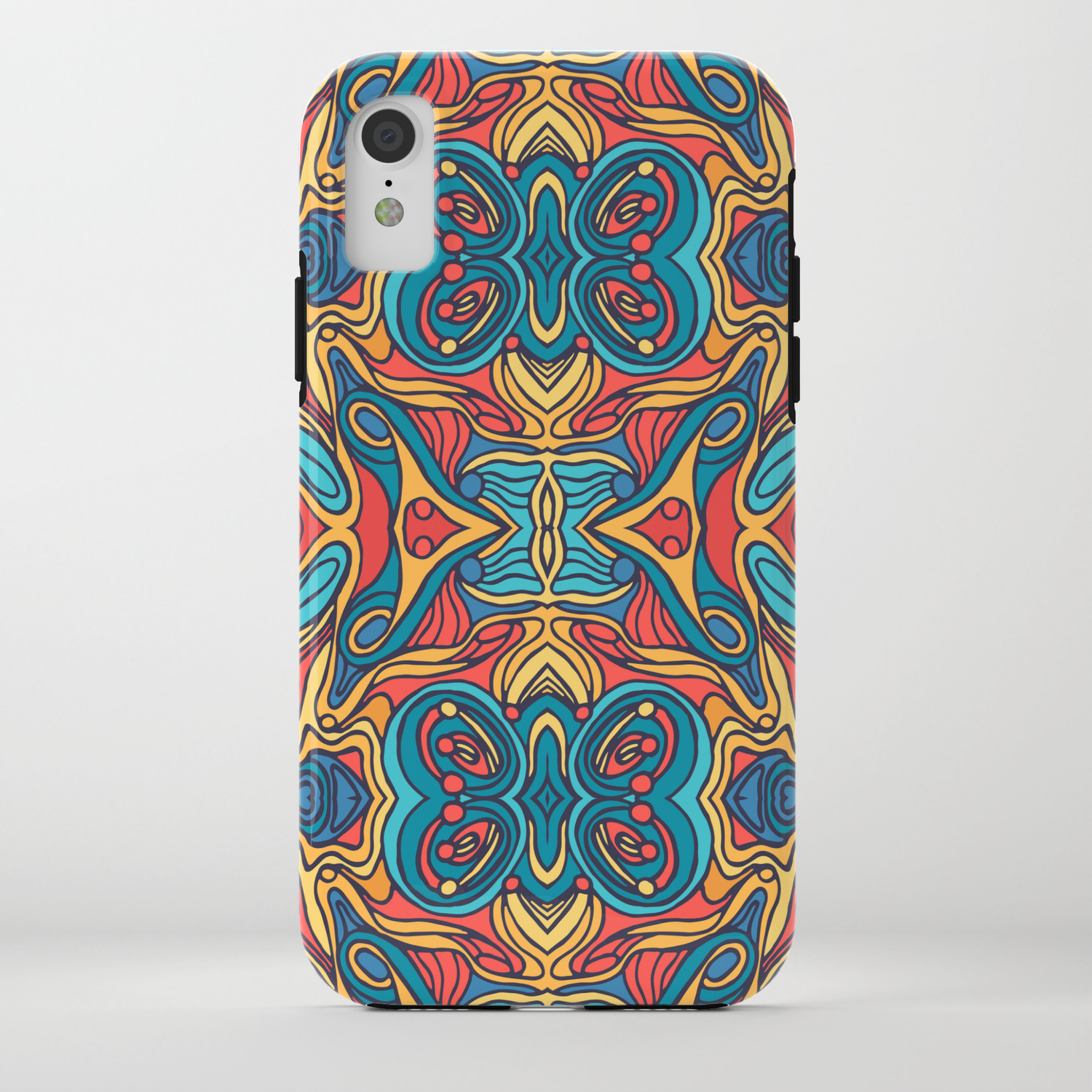 Abstract Colorful Hand Drawn Curly Pattern Design Iphone Case