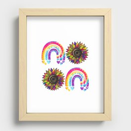 Inhale: Summer Sunflower & Rainbow Palette Recessed Framed Print