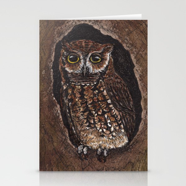Eastern Screech Owl Color Stationery Cards