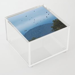 Ravens Flying Birds Clouds Mountains Landscape Acrylic Box