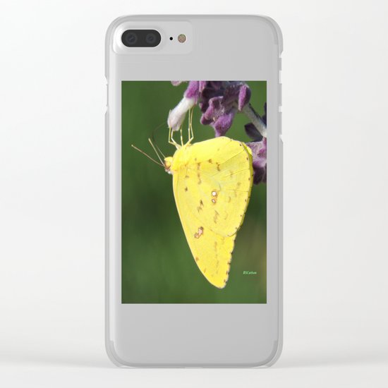 Orange Sulphur Butterfly Clear iPhone Case