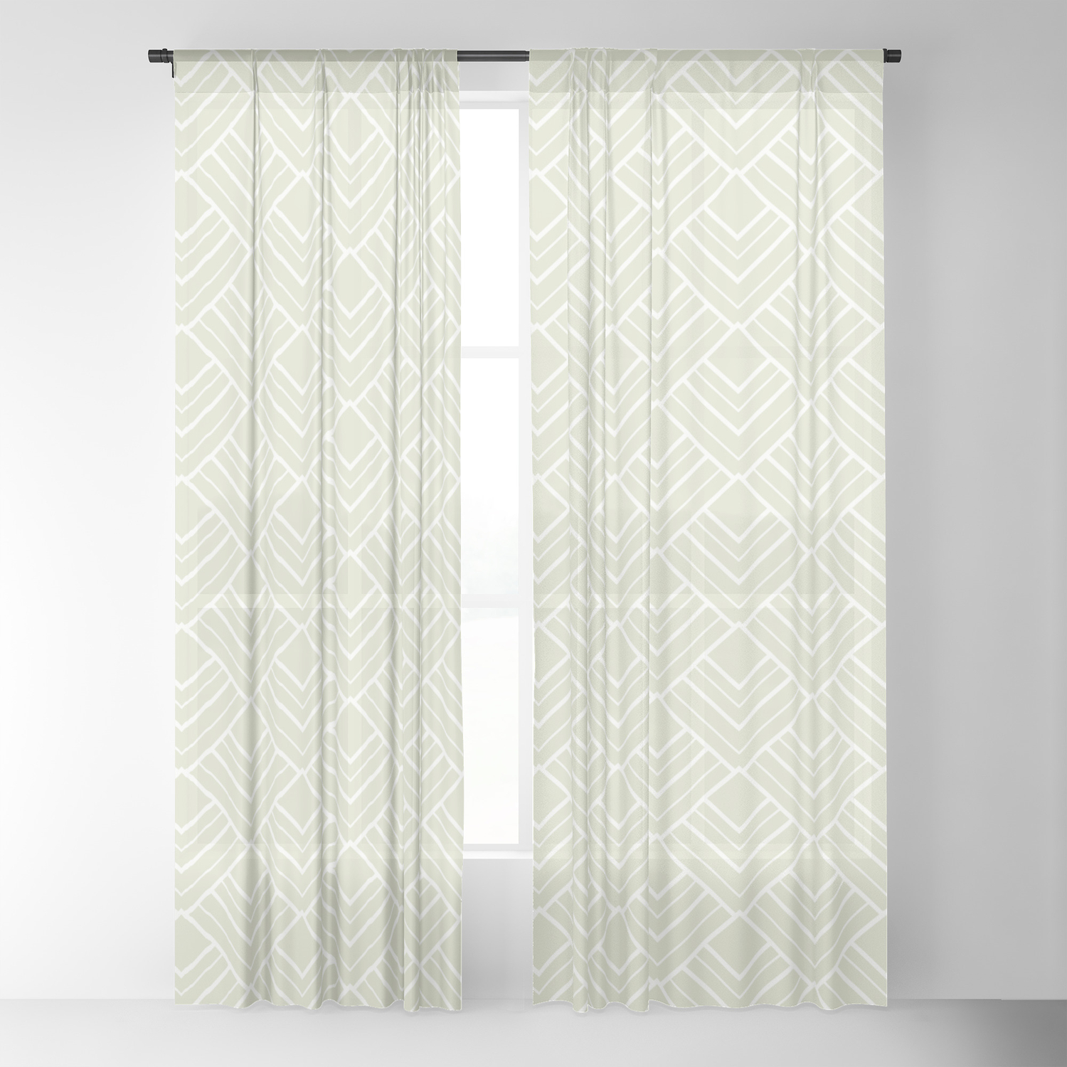Summer In Paris Classic Soft Green Geometric Minimalism Sheer