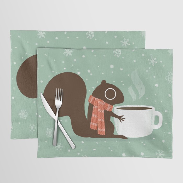 Cute Squirrel Coffee Lover Winter Holiday Travel Mug by Jenn Kay