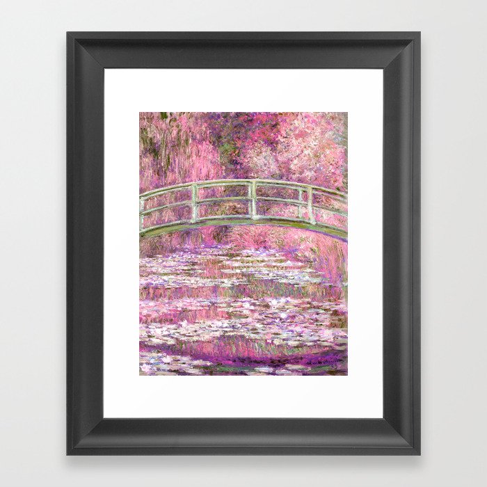 Bridge over a Pond of Water Lilies 3 Framed Art Print