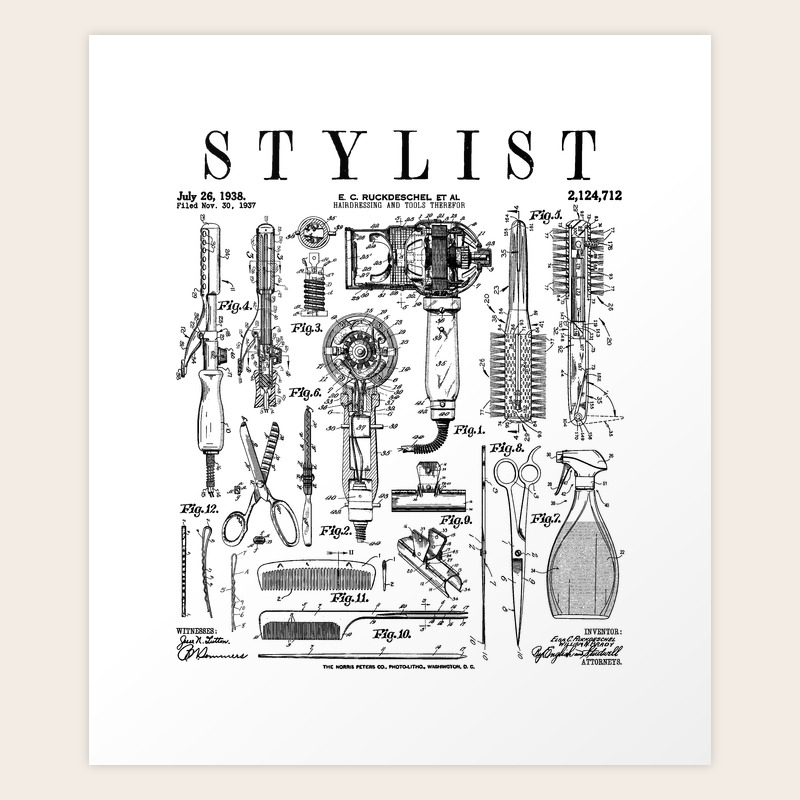 Vintage Hair Salon Art