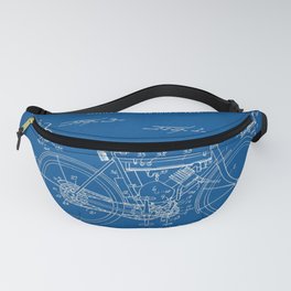 1919 W. J. Canfield Motorcycle Blueprint Patent Print Fanny Pack