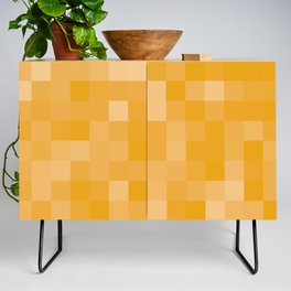Shades of Yellow Pixel Blocks Pattern Design  Credenza