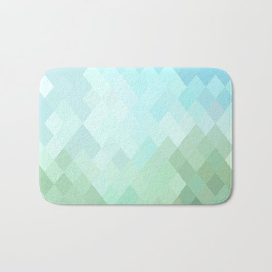 Shades of Blue Diamonds Abstract Bath Mat