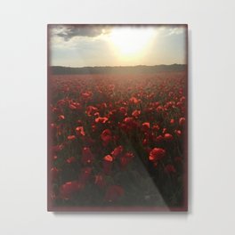 Poppy Summer Watercolour Metal Print | Photo, Landscape, Mum, Nature, Lechlade, Evening, Petal, Crimson, Sister, Red 