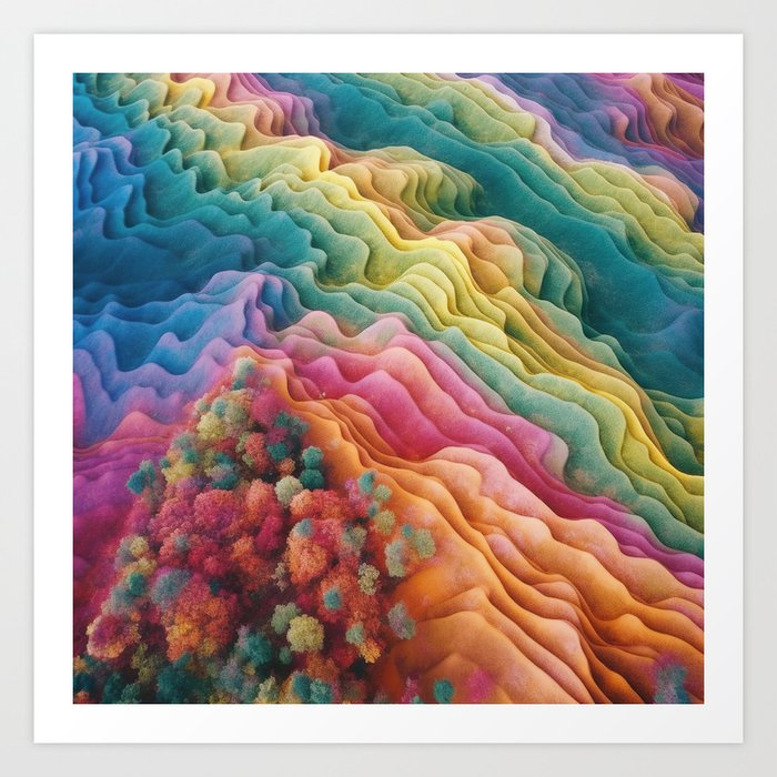 Rainbow Mountains Art Print