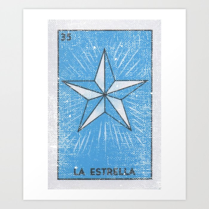 La Estrella Mexican Loteria Bingo Card Art Print