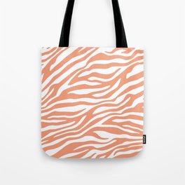 Coral Zebra Animal Print Tote Bag