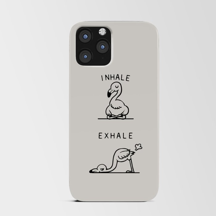 Inhale Exhale Flamingo iPhone Card Case