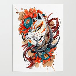 Ezume Kitsune Mask Poster