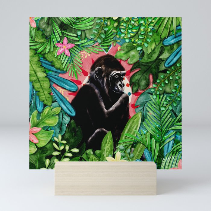 Gorilla in the Jungle Mini Art Print