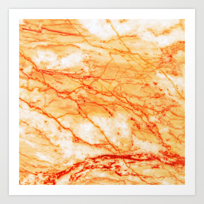 Orange Marble Art Print
