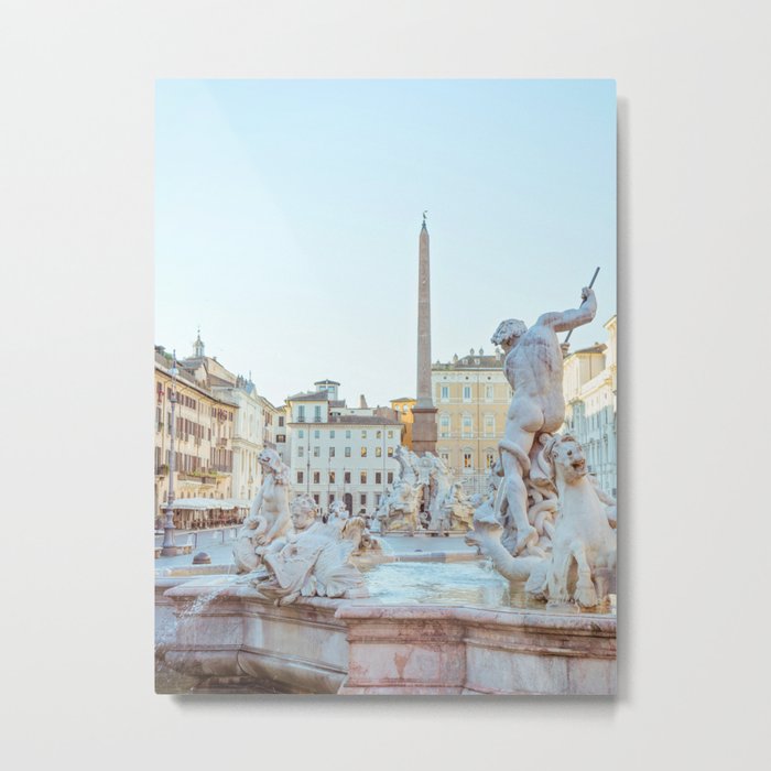 Piazza Navona - Rome Italy Photography Metal Print