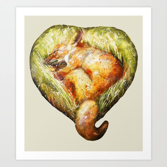 Sleeping Fox Art Print