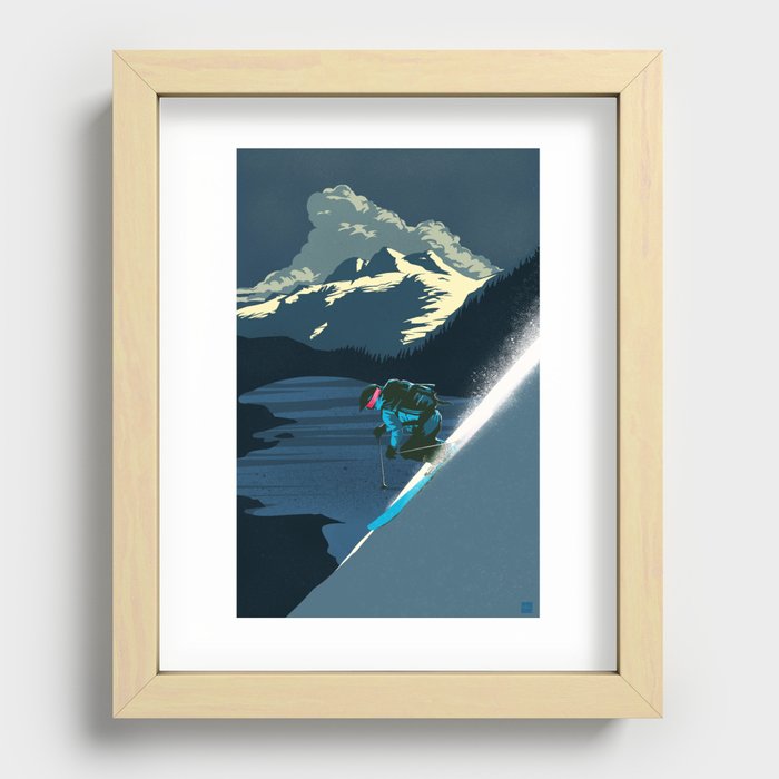 Retro ski Recessed Framed Print
