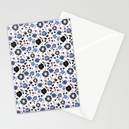 Blue and Black floral Stationery Cards