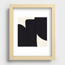 Minimal abstract geometric shapes Recessed Framed Print