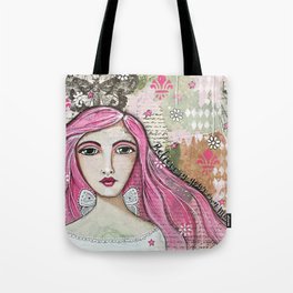 Believe in Your Own Magic Mixed Media Fairy Girl Tote Bag