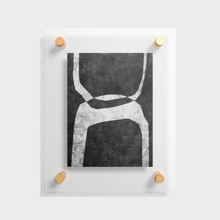 BLACK AND WHITE MINIMALIST ABSTRACT ART - #1 by Seis Art Studio  Floating Acrylic Print