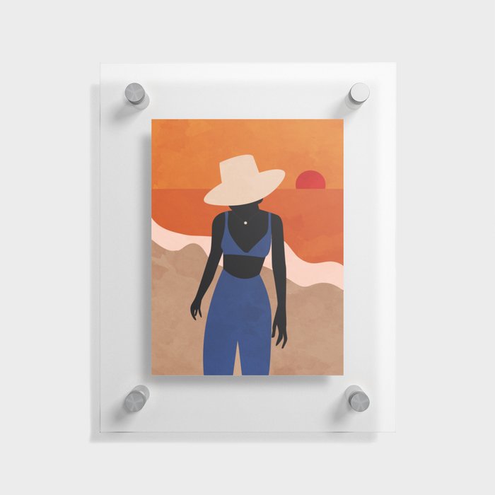 Woman at The Beach 2 Floating Acrylic Print