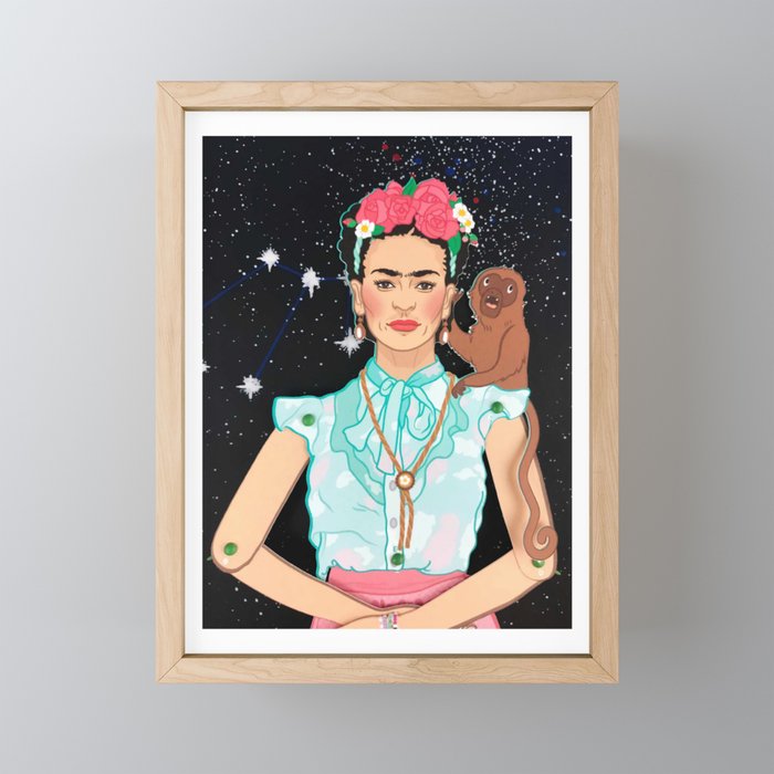 Frida Kahlo Articulated Paper Doll Kit Framed Mini Art Print